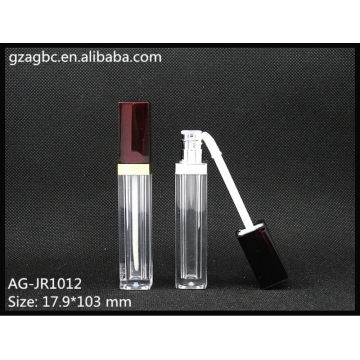 Tube de Gloss lèvres Quadrate transparent & vide AG-JR1012, AGPM emballage cosmétique, couleurs/Logo personnalisé